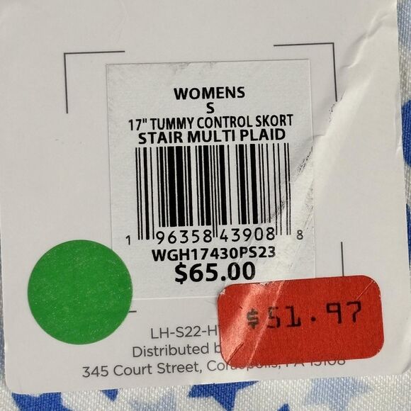 Lady Hagen Skort Womens Small Red Blue Star Multi Plaid Tummy Control Golf - Picture 4 of 12